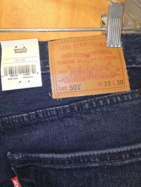 Levi's 501 Classic Black Denim Jeans W33 L30
